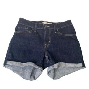 Levi's Mid Length Shorts Dark wash Rolled Cuffs Size 26